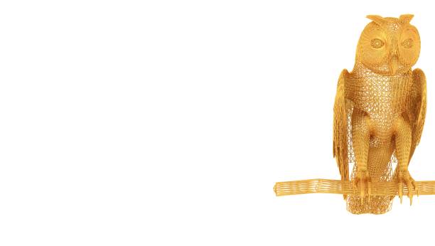 istock 3d rendering of a wired object in yellow on white 1142980332