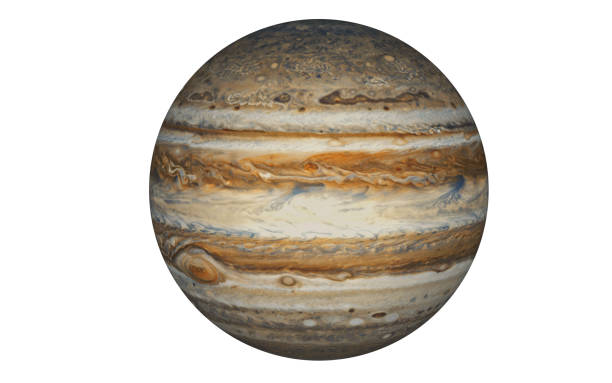 planeta júpiter aislado en blanco - jupiter fotografías e imágenes de stock