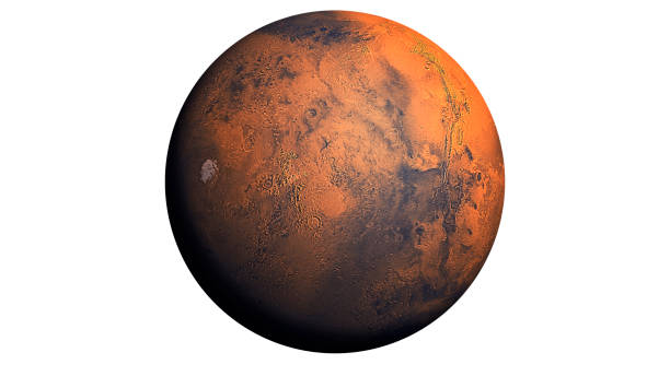 planeta marte aislado en blanco - mars fotografías e imágenes de stock