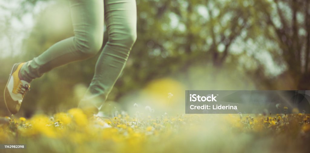 Freedom. Freedom. Woman in nature. Close up. Adult Stock Photo