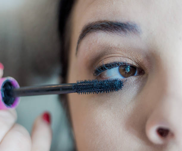 istock Make-up female face. Eyebrows, Eyes and hair 1142982778