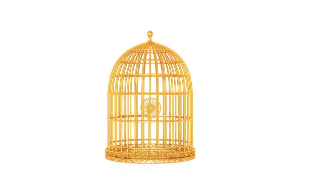 istock 3d rendering of a wired object in yellow on white 1142984085