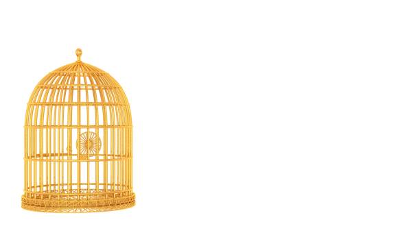 istock 3d rendering of a wired object in yellow on white 1142985032