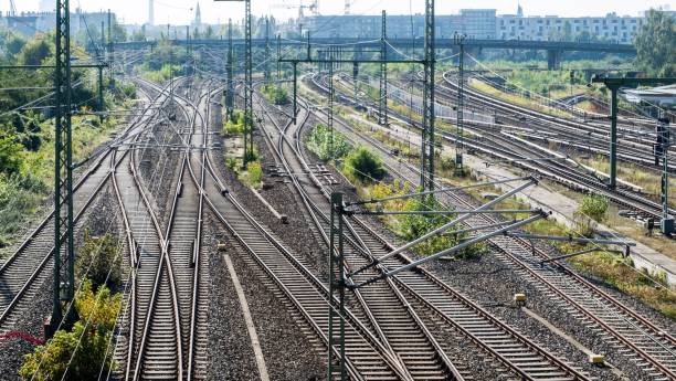 istock Railroad Tracks Against Clear Sky 1142985267