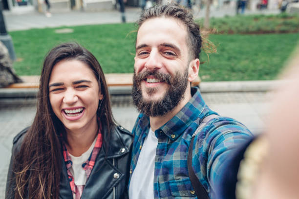 istock Man and Woman, tourists 1142986327