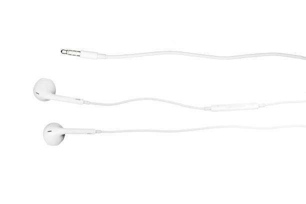 White ears phone isolated on white background with Clipping path.
