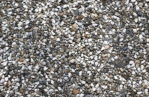 Close up shot of gravel rocks pebble stones as a background