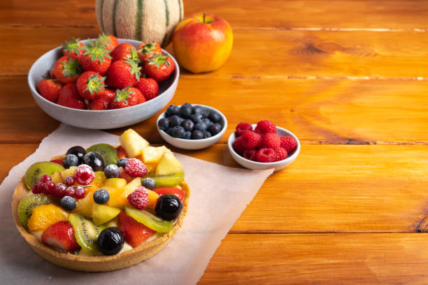 istock homemade fruit pie on a wooden table 1142989095