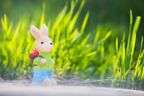 Easter rabbit decoration in the grass