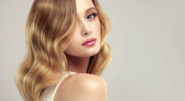 Middle Length Hairstyle And Soft Almost Inviseble Makeup Beauty Portrait Of  Young Gorgeous Blonde Haired Woman Stock Photo - Download Image Now - iStock