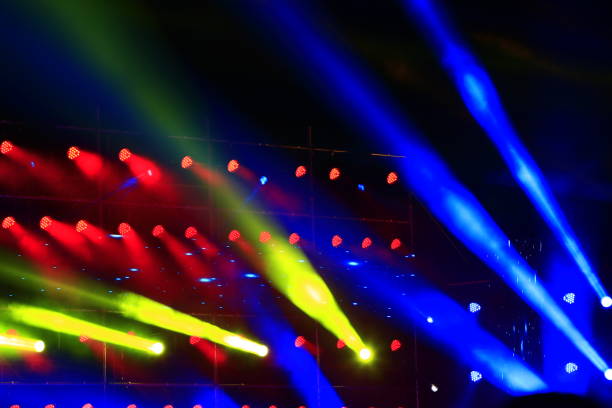istock Stage lighting effect in the dark, close-up pictures 1142994775