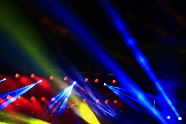 istock Stage lighting effect in the dark, close-up pictures 1142994831