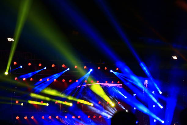 istock Stage lighting effect in the dark, close-up pictures 1142994851