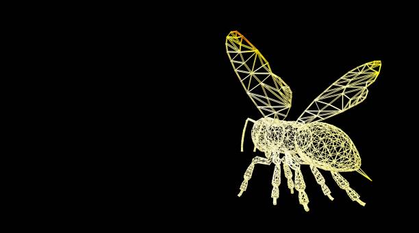 3d rendering of an animal wireframe on a black background