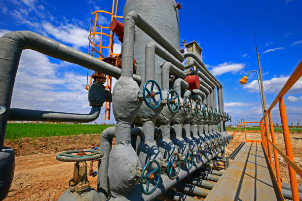istock Oil pipes and valves 1142997569