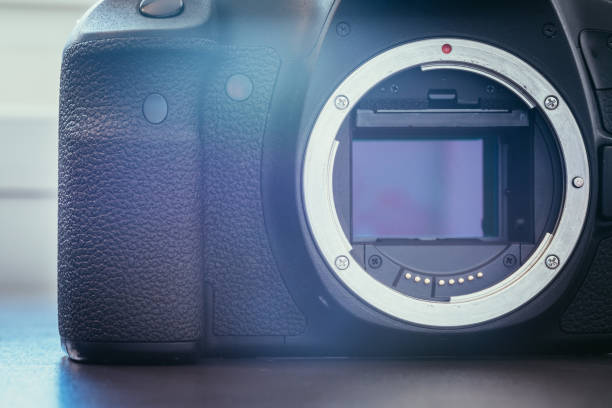 istock Camera Sensor: close up picture of a professional reflex camera 1142999066