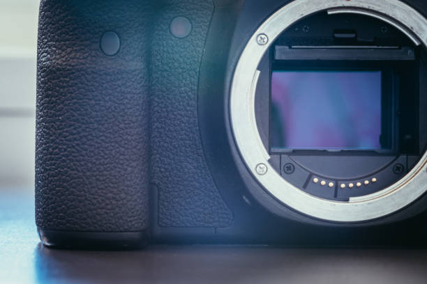 istock Camera Sensor: close up picture of a professional reflex camera 1142999094