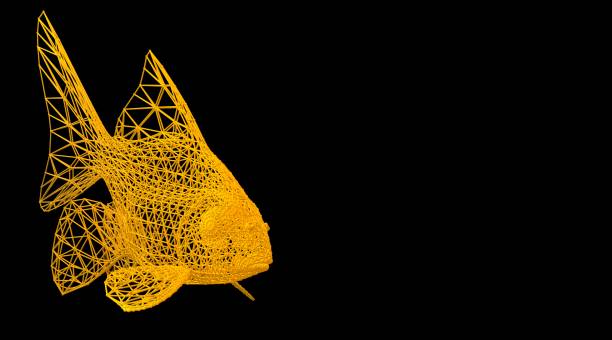 istock 3d rendering of an animal wireframe on a black background 1142999257