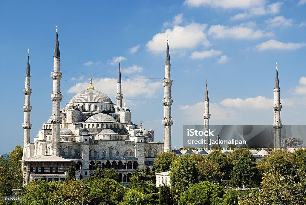 sultan 아흐메드 사원 (istanbul turkey - 로열티 프리 건물 외관 스톡 사진