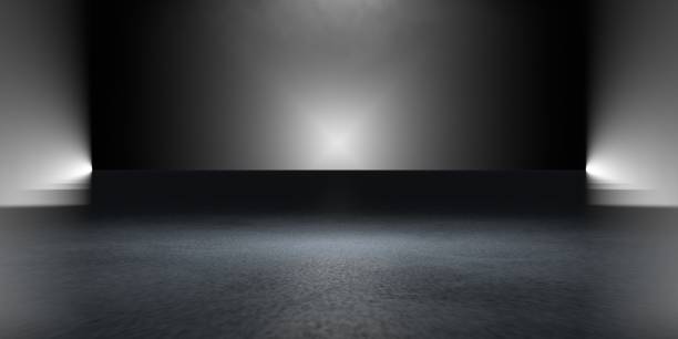 istock 3d rendering of a dark scene with futuristic lights 1143003378