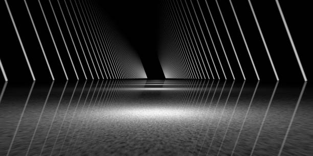 istock 3d rendering of a dark scene with futuristic lights 1143003419