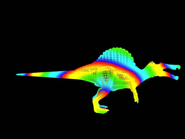 istock 3d rendering of a colorful dino isolated on black 1143003577