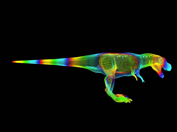 istock 3d rendering of a colorful dino isolated on black 1143003583