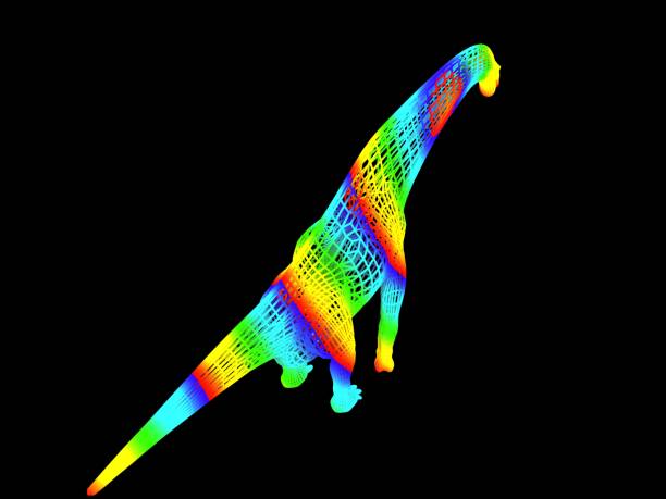istock 3d rendering of a colorful dino isolated on black 1143003594