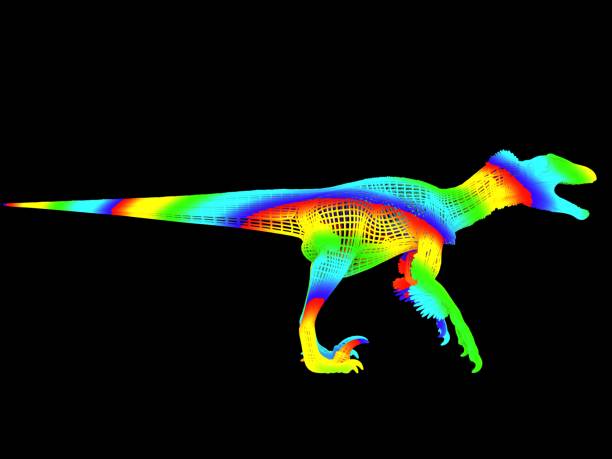 istock 3d rendering of a colorful dino isolated on black 1143003682