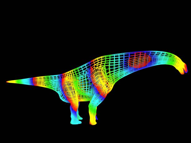 istock 3d rendering of a colorful dino isolated on black 1143003933