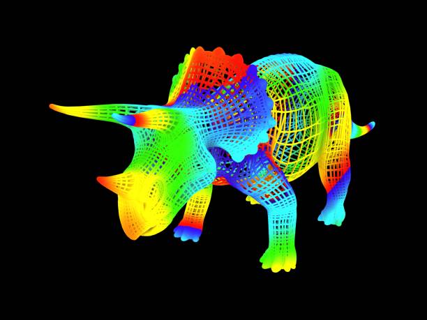 istock 3d rendering of a colorful dino isolated on black 1143004137