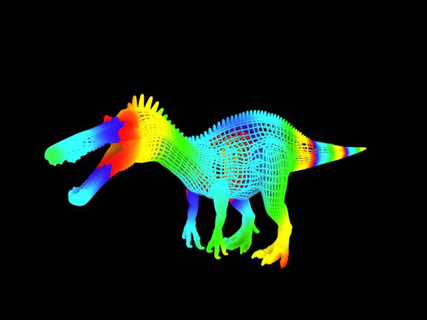 istock 3d rendering of a colorful dino isolated on black 1143004223