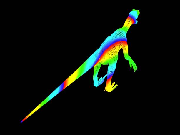 istock 3d rendering of a colorful dino isolated on black 1143004274