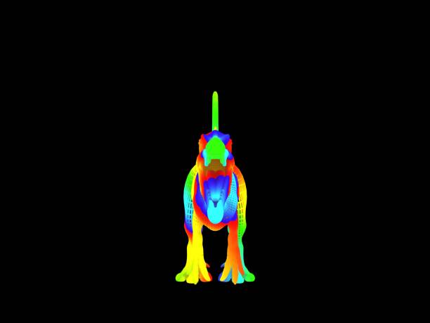 istock 3d rendering of a colorful dino isolated on black 1143004313
