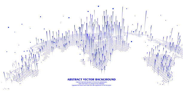 koncepcja mapy świata, sztuczna inteligencja i duże zbiory danych w internecie, technologia wirtualna - stock market white colors finance stock illustrations