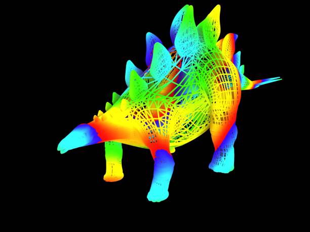 istock 3d rendering of a colorful dino isolated on black 1143005077