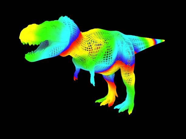 istock 3d rendering of a colorful dino isolated on black 1143005112