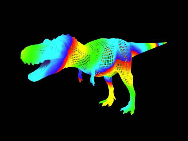 istock 3d rendering of a colorful dino isolated on black 1143005145