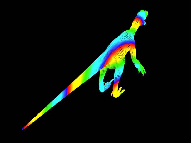 istock 3d rendering of a colorful dino isolated on black 1143005603