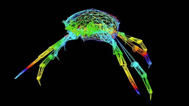 istock 3d rendering of an artistic object made with colorful rope lines on black 1143006321