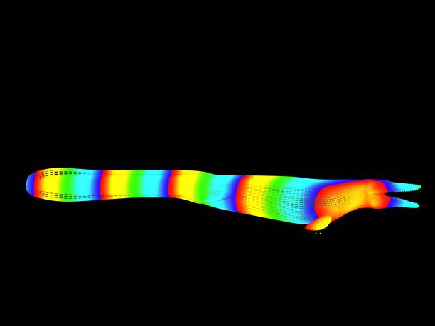 istock 3d rendering of a colorful dino isolated on black 1143006378