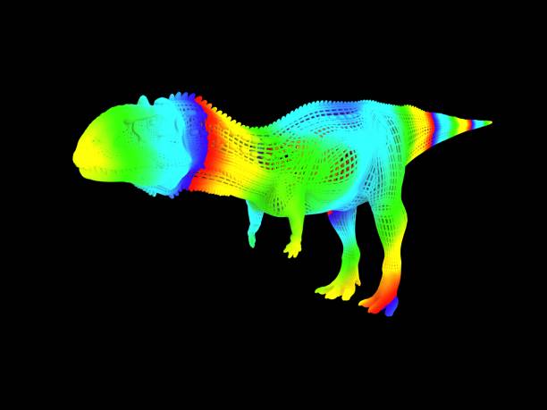 istock 3d rendering of a colorful dino isolated on black 1143006445