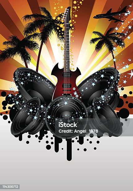 Ilustración de Grunge Fondo Musical y más Vectores Libres de Derechos de Color - Tipo de imagen - Color - Tipo de imagen, Guitarra, Ilustración