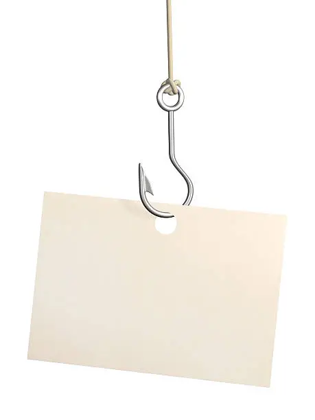 Photo of Sheet of paper on fishing hook