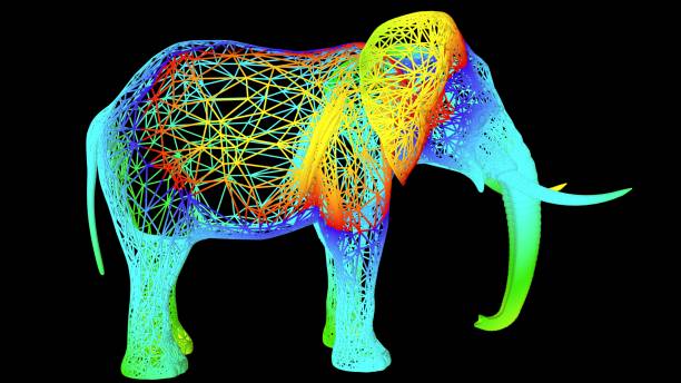 Elephant on Yellow Background 3D Rendering