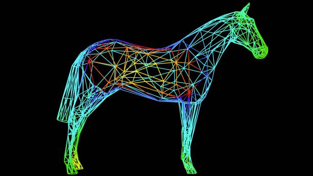 istock 3d rendering of an artistic object made with colorful rope lines on black 1143007836