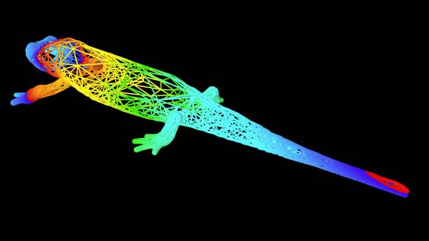 istock 3d rendering of an artistic object made with colorful rope lines on black 1143009591