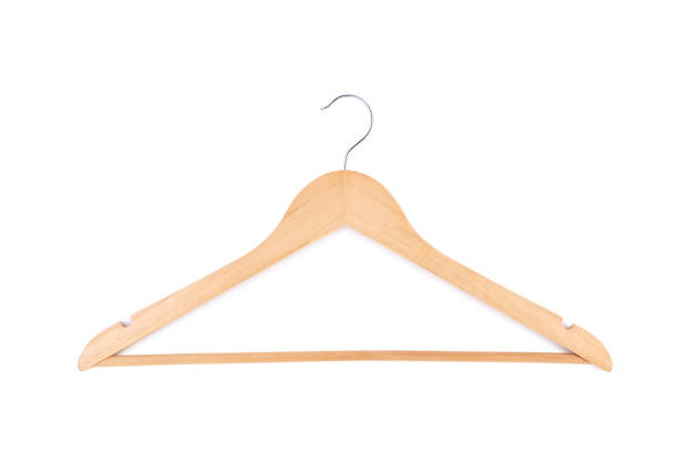 istock Wooden hanger isolated on white background 1143009618