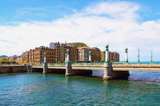 istock Zurriola Bridge in San Sebastian, Spain. 1143010184