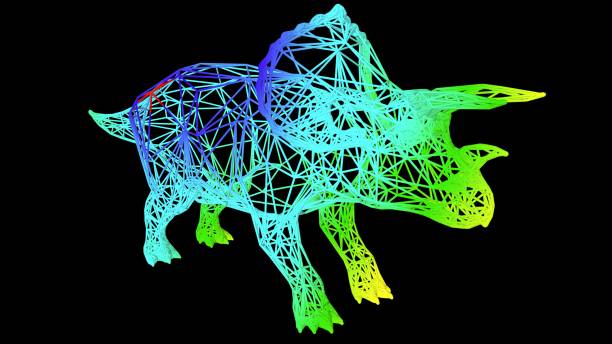 istock 3d rendering of an artistic object made with colorful rope lines on black 1143010888